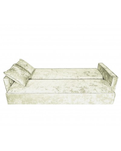 Диван Лофт книжка 120 бежевый плюш, узкие боковины, Фото Диван