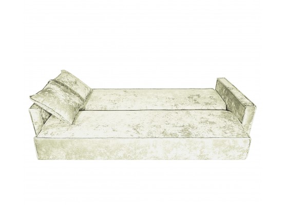 Диван Лофт книжка 120 бежевый плюш, узкие боковины, Фото Диван