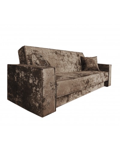 Диван Лофт книжка 120 коричневый плюш, широкие боковины, Фото Диван