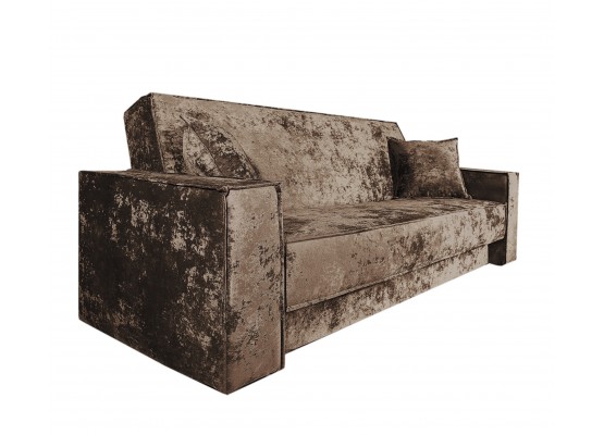 Диван Лофт книжка 120 коричневый плюш, широкие боковины, Фото Диван