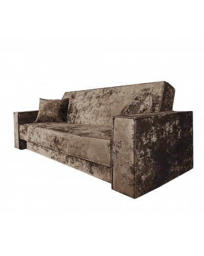 Диван Лофт книжка 120 коричневый плюш, широкие боковины, Фото Диван