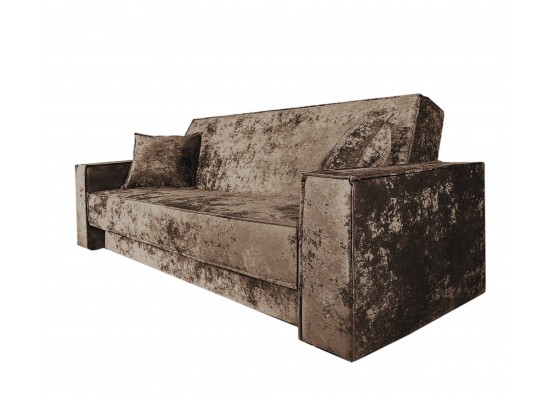 Диван Лофт книжка 120 коричневый плюш, широкие боковины, Фото Диван