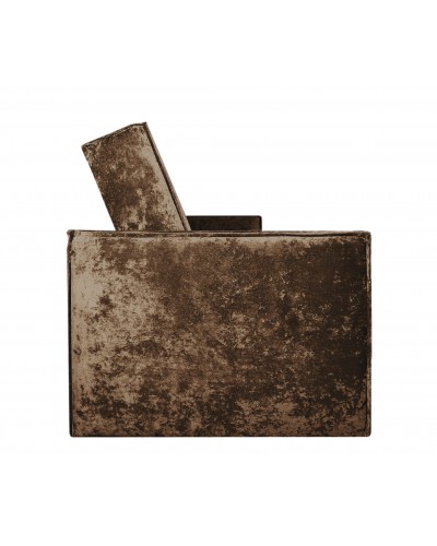 Диван Лофт книжка 120 коричневый плюш, широкие боковины, Фото Диван