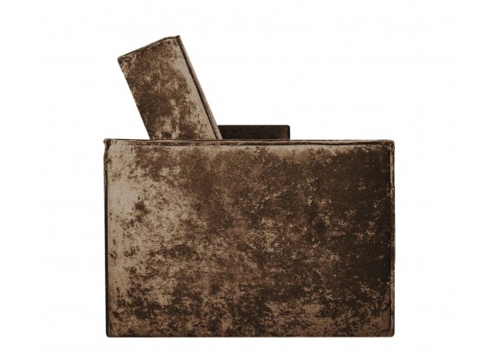 Диван Лофт книжка 120 коричневый плюш, широкие боковины, Фото Диван