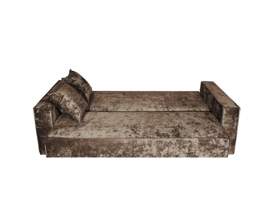 Диван Лофт книжка 120 коричневый плюш, широкие боковины, Фото Диван