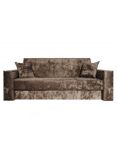 Диван Лофт книжка 120 коричневый плюш, широкие боковины, Фото Диван