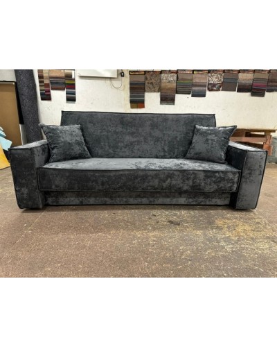 Диван Лофт книжка 120 серый плюш, широкие боковины, Фото Диван