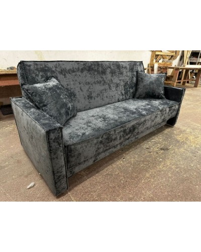 Диван Лофт книжка 120 серый плюш, широкие боковины, Фото Диван