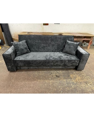 Диван Лофт книжка 120 серый плюш, широкие боковины, Фото Диван