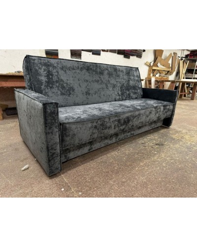 Диван Лофт книжка 120 серый плюш, широкие боковины, Фото Диван