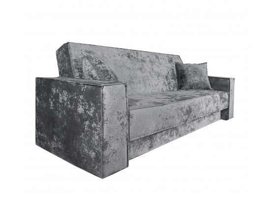 Диван Лофт книжка 120 серый плюш, широкие боковины, Фото Диван