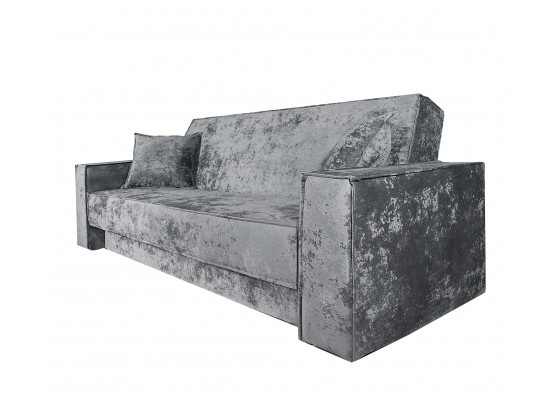 Диван Лофт книжка 120 серый плюш, широкие боковины, Фото Диван