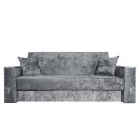 Диван Лофт книжка 120 серый плюш, широкие боковины