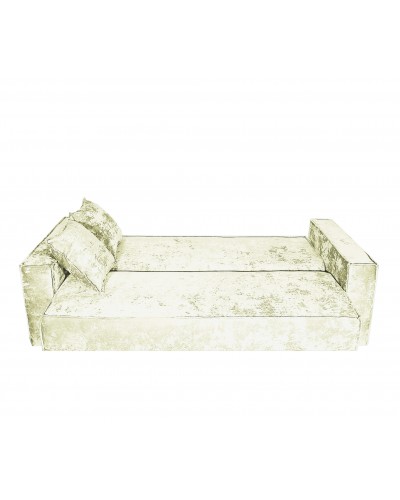 Диван Лофт книжка 120 бежевый плюш, широкие боковины, Фото Диван