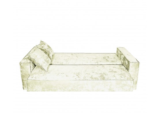 Диван Лофт книжка 120 бежевый плюш, широкие боковины, Фото Диван