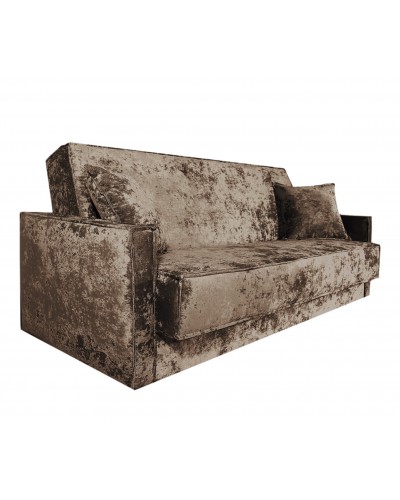 Диван Лофт книжка 120 коричневый плюш, узкие боковины, Фото Диван