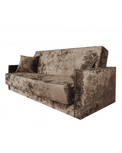 Диван Лофт книжка 120 коричневый плюш, узкие боковины, Фото Диван