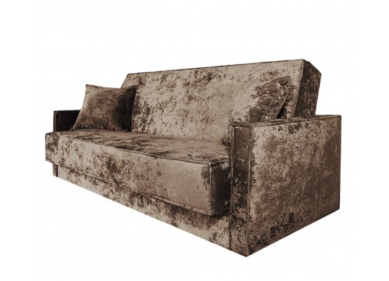 Диван Лофт книжка 120 коричневый плюш, узкие боковины, Фото Диван