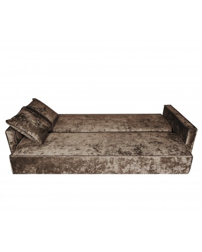 Диван Лофт книжка 120 коричневый плюш, узкие боковины, Фото Диван