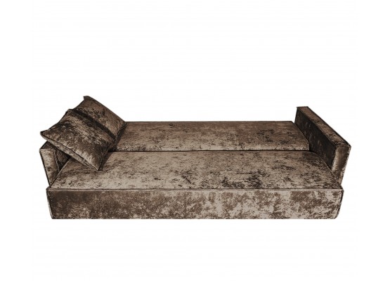 Диван Лофт книжка 120 коричневый плюш, узкие боковины, Фото Диван