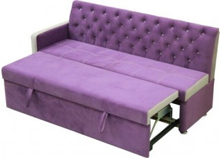 Кухонный диван «ФАВОРИТ» с подлокотником дельфин/металлокаретка/каретная стяжка 180/65/h-88см