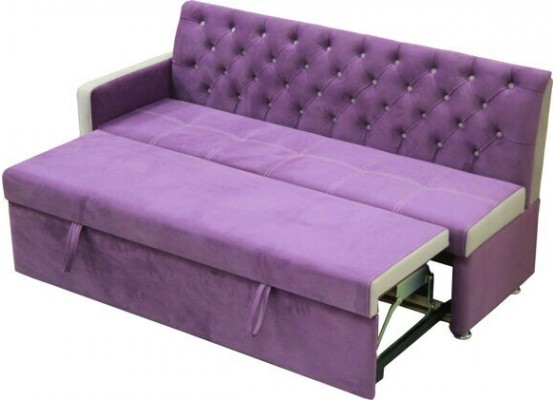 Кухонный диван «ФАВОРИТ» с подлокотником дельфин/металлокаретка/каретная стяжка 180/65/h-88см, ИВОлайн