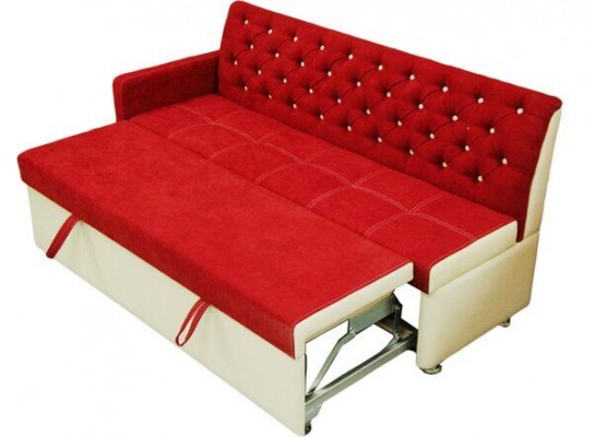 Кухонный диван «ФАВОРИТ» с подлокотником дельфин/металлокаретка/каретная стяжка 180/65/h-88см, ИВОлайн