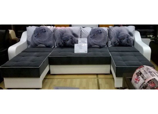 Прямой диван "Оливия-3" тик-так, Карина Мебель