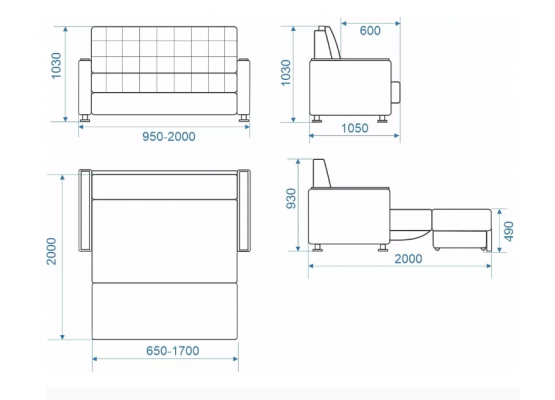 Диван-кровать "Мерлин" выкатной