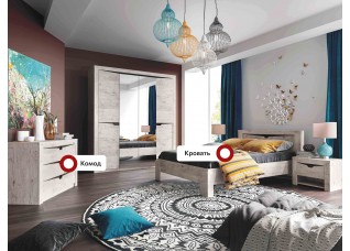 Спальный гарнитур "Соренто" композиция #1 Дуб бонифаций