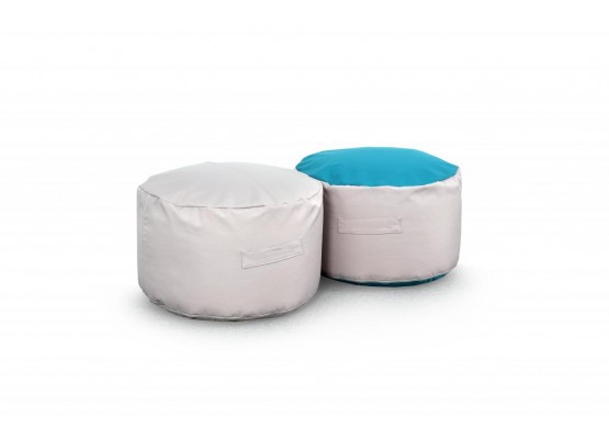 Пуф Светло-серый / Бирюзовый, МебельГрад
