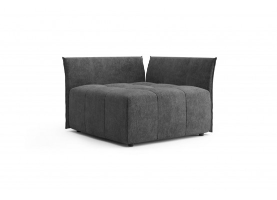 Пуф большой со спинкой и боковиной "Торонто" Вариант 3 Торонто серый, МебельГрад