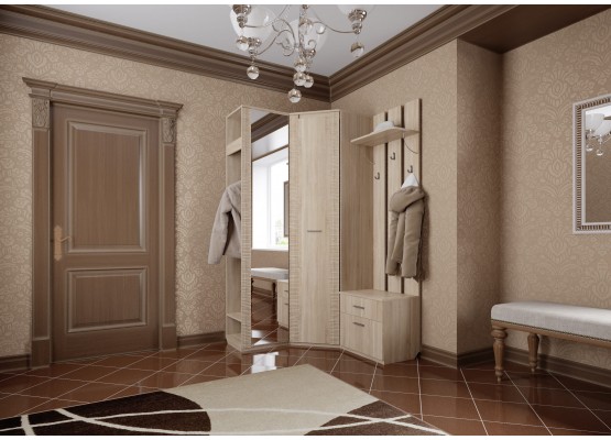 Прихожая "Элана" композиция #1 Дуб сонома, МебельГрад