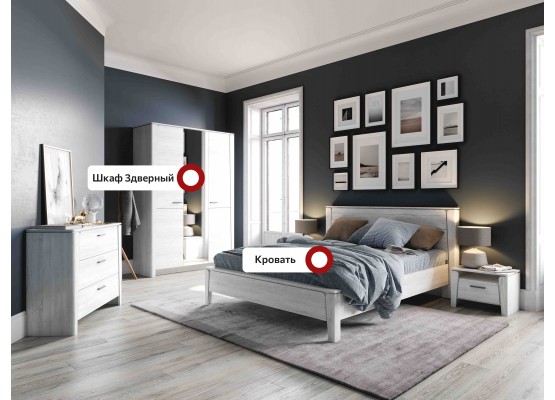 Спальный гарнитур "Мальта" композиция #3 Дуб винтерберг, МебельГрад