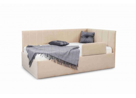 Кровать "Хеппи" Вариант 4 Мора бежевый, МебельГрад