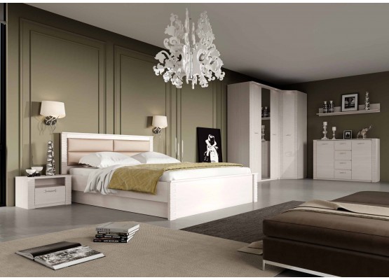 Кровать 1200 "Элана" спальня Бодега белая, МебельГрад