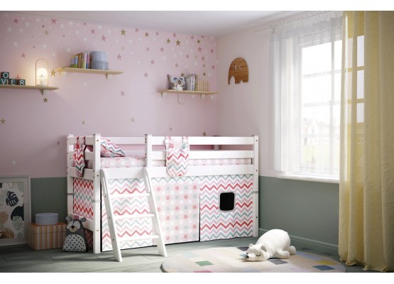 Вариант 12 Низкая кровать"Соня" с наклонной лестницей Лаванда, МебельГрад