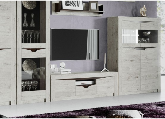 Шкаф двухдверный "Соренто" гостиная Дуб Бонифаций, МебельГрад