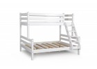 Кровать двухъярусная с наклонной лестницей "Адель" Белый полупрозрачный, МебельГрад