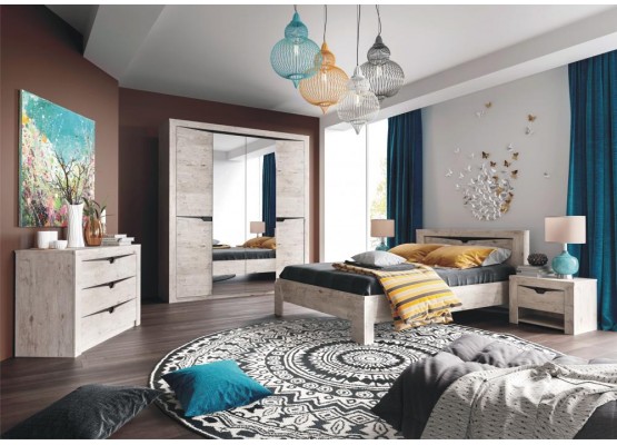 Кровать 1800 "Соренто" спальня Дуб бонифаций, МебельГрад