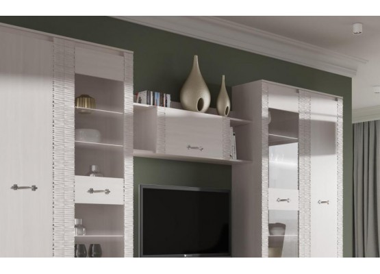 Полка закрытая "Элана" гостиная Бодега белая, МебельГрад