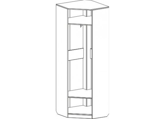 Шкаф угловой "Элана" гостиная Бодега белая, МебельГрад