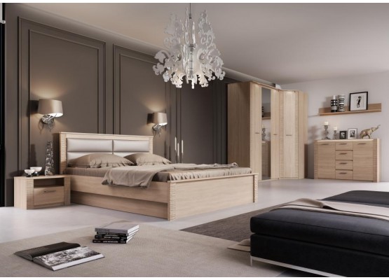 Кровать 1800 "Элана" спальня Дуб сонома, МебельГрад