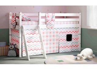 Штора для низкой кровати Соня Зигзаг коралловый/Пряники коралловый