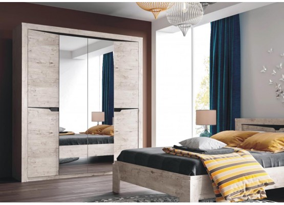 Шкаф 4 дв. "Соренто" спальня Дуб бонифаций, МебельГрад