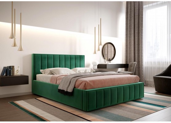 Кровать "Вена" 1600 СТАНДАРТ Вариант 1 Мора зеленый, МебельГрад