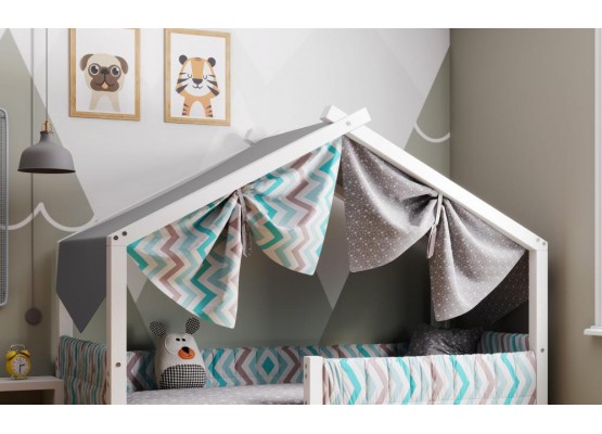 Балдахин для кровати с надстройкой "Ассоль" Небесный, МебельГрад