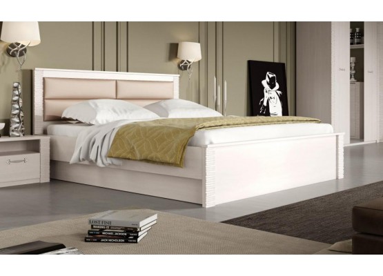 Кровать 1200 "Элана" спальня Бодега белая, МебельГрад