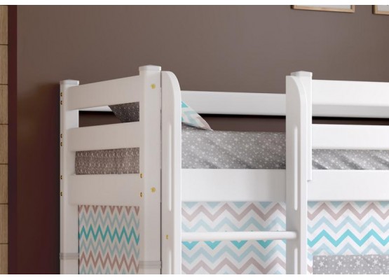 Вариант 5 Полувысокая кровать "Соня" с прямой лестницей Белый, МебельГрад