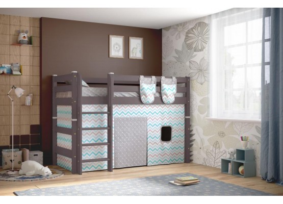 Вариант 5 Полувысокая кровать "Соня" с прямой лестницей Лаванда, МебельГрад